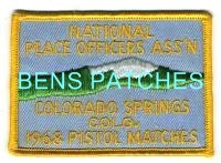 COLORADO,NATIONAL PEACE OFFICERS ASSOCIATION 1968 PISTOL MATCHES COLORADO SPRINGS 1 STATE SHAPED_wm